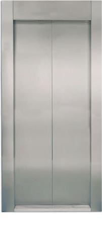 Stainless steel center-opening door